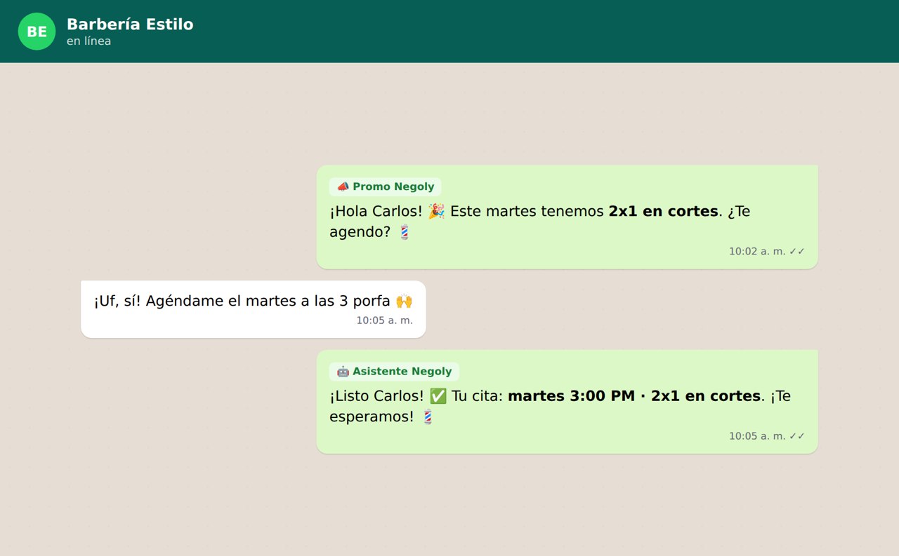 La promo llega al cliente y Negoly agenda