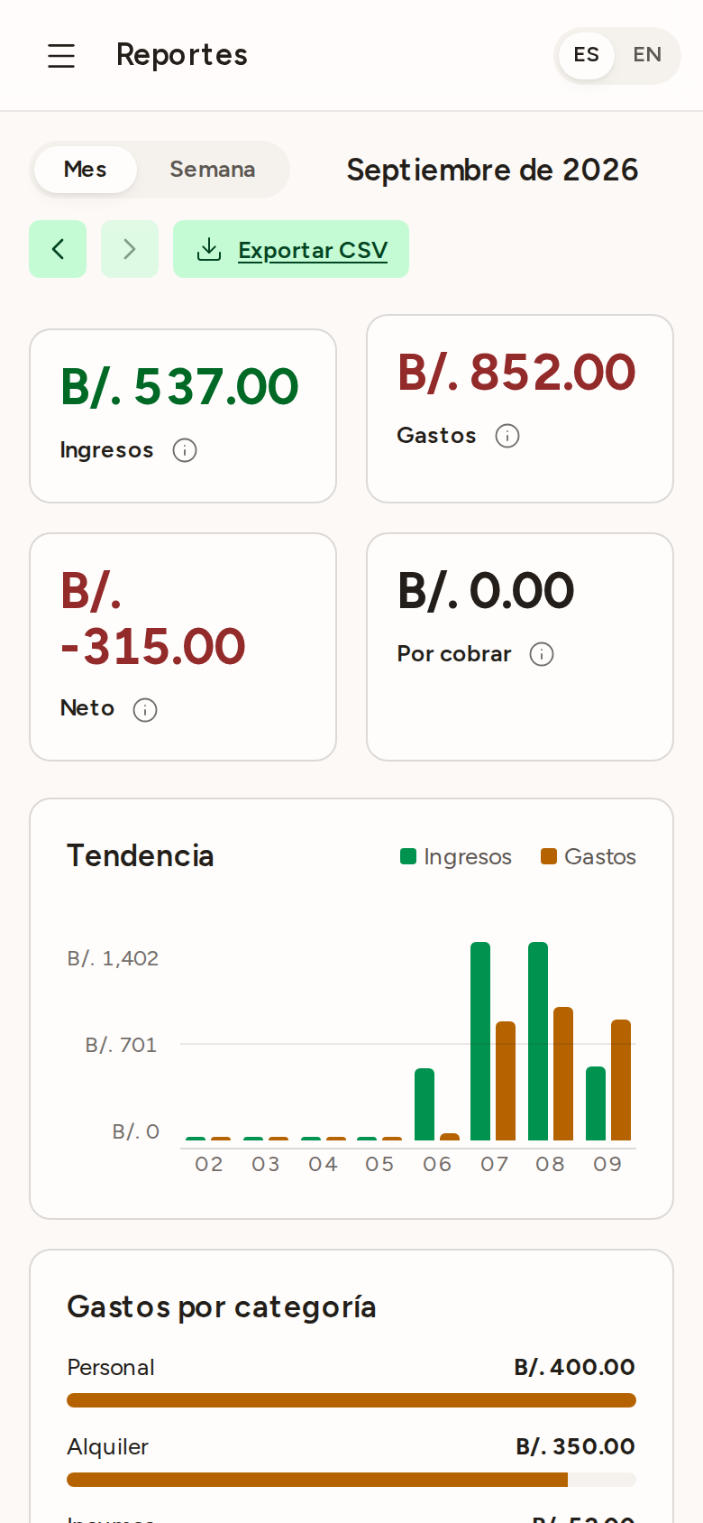 Reportes sin Excel